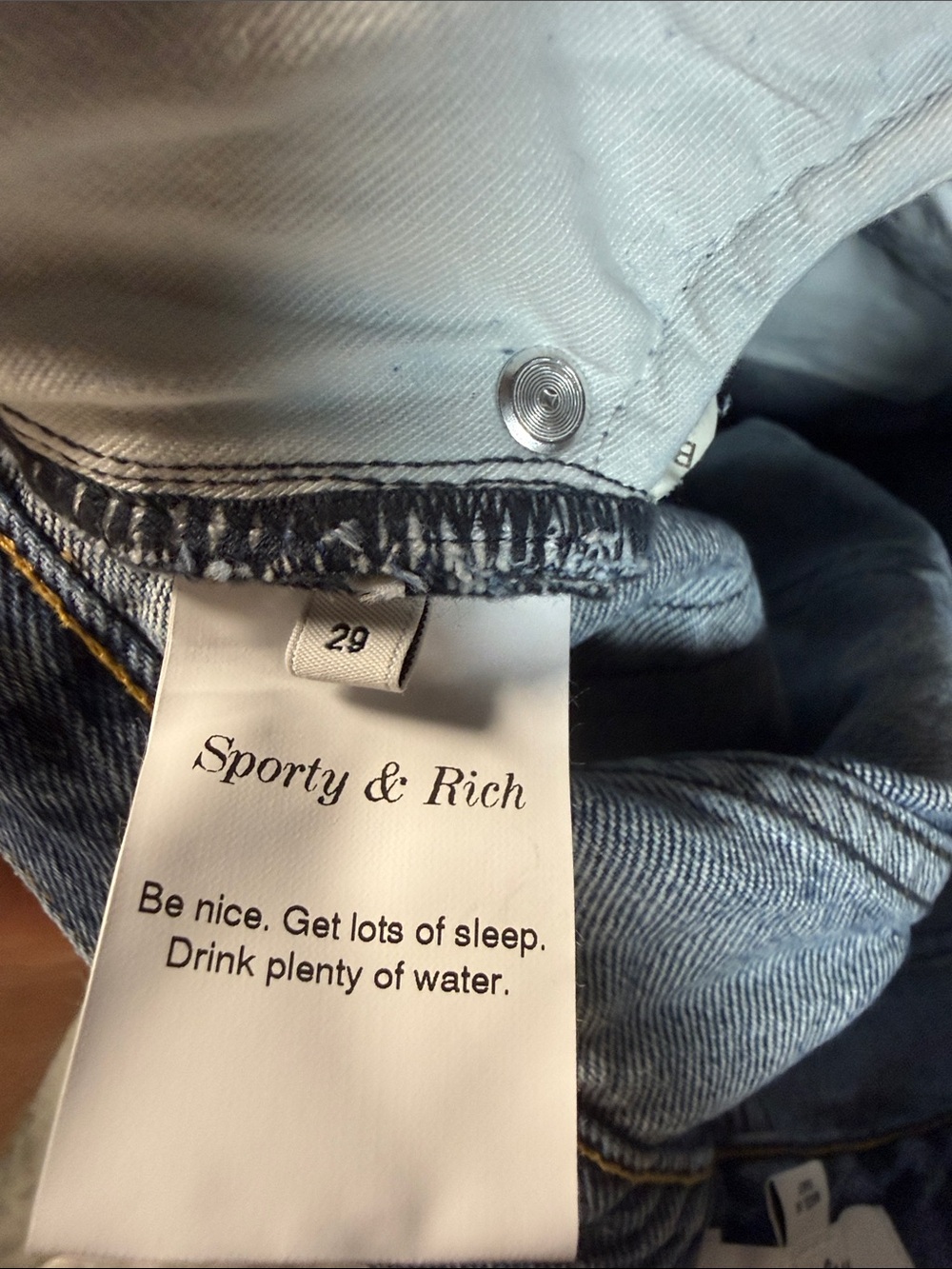 SPORTY & RICH Women's SRHWC Straight Pants Size 29 In Medium Blue - Picture 8 of 9